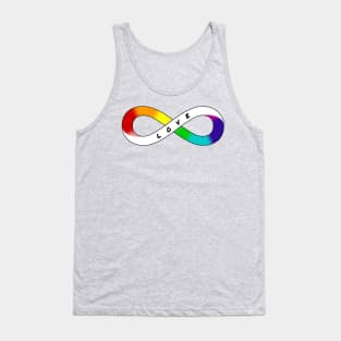 Love Neurodiversity - Rainbow Infinity Symbol for Actually Autistic Neurodivergent Pride Asperger's Autism ASD Acceptance & Support Tank Top